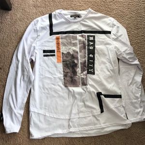 M. Society Mad City | Long Sleeve White T-Shirt